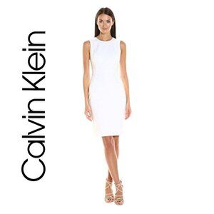 NWOT Calvin Klein Sleeveless Textured Crepe Sheath Dress Office/ Party/ Cocktail